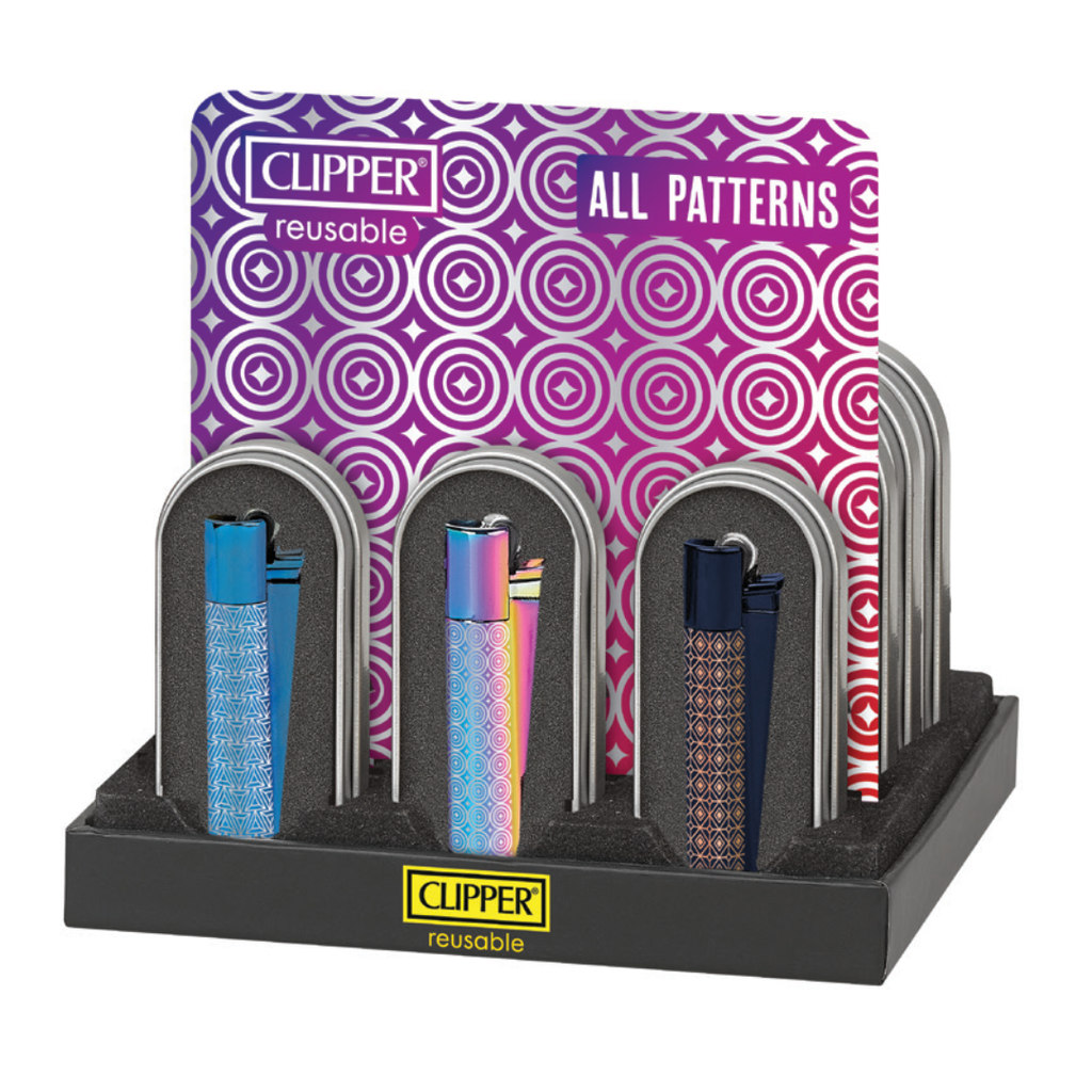 Encendedor CLIPPER Metálico Gold - Display 12x