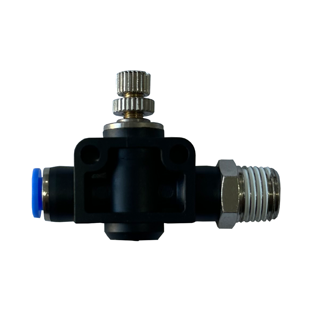 Válvula Mini PVC para CO2 - 6 mm con Rosca Macho 1/4"