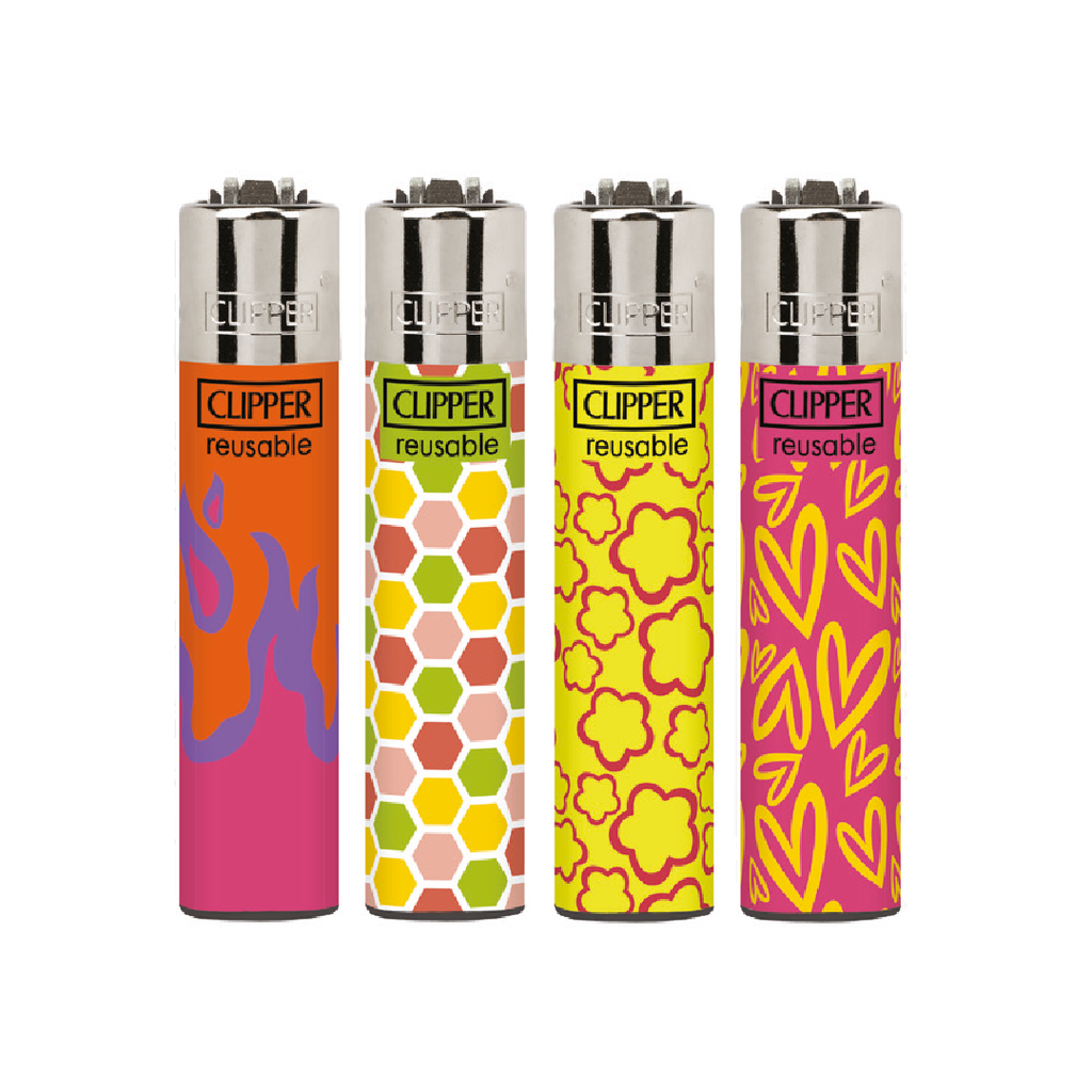 [CLCOL23] Encendedores CLIPPER - Colección Funky Patterns - Display 24x