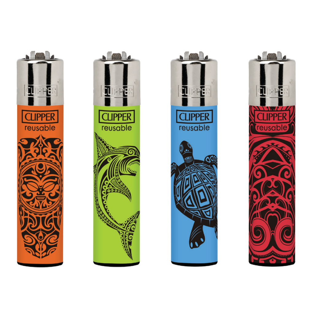 [CLCOL34] Encendedores CLIPPER - Colección Maori Traditions - Display 24x