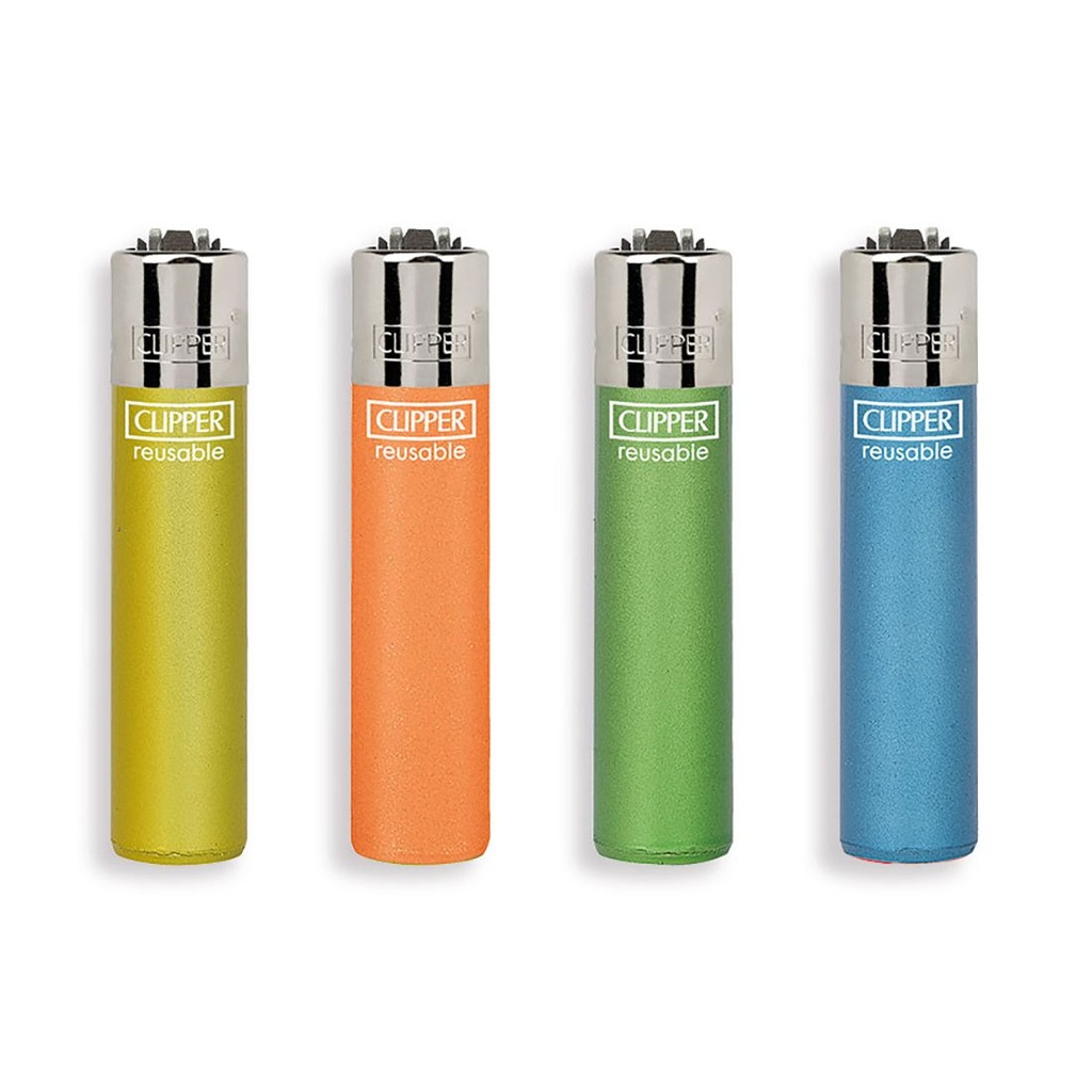 Encendedores CLIPPER - Colección Crystal Fluor - Display 24x