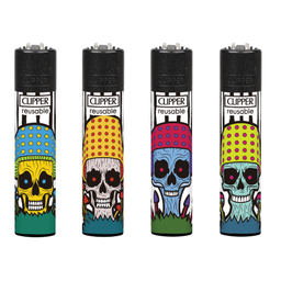 [CLCOL36] Encendedores CLIPPER - Colección Mushrooms Skulls - Display 24x